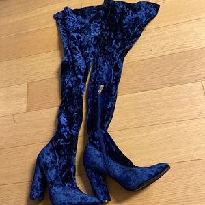 Cute Blue Over the knee Boots
